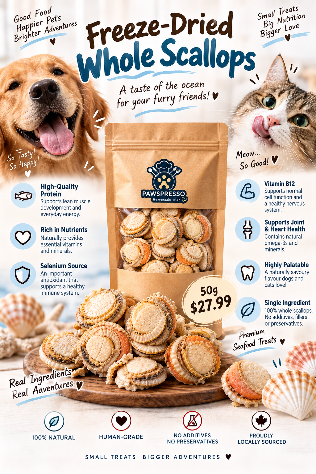 Freeze-dried Whole Scallops