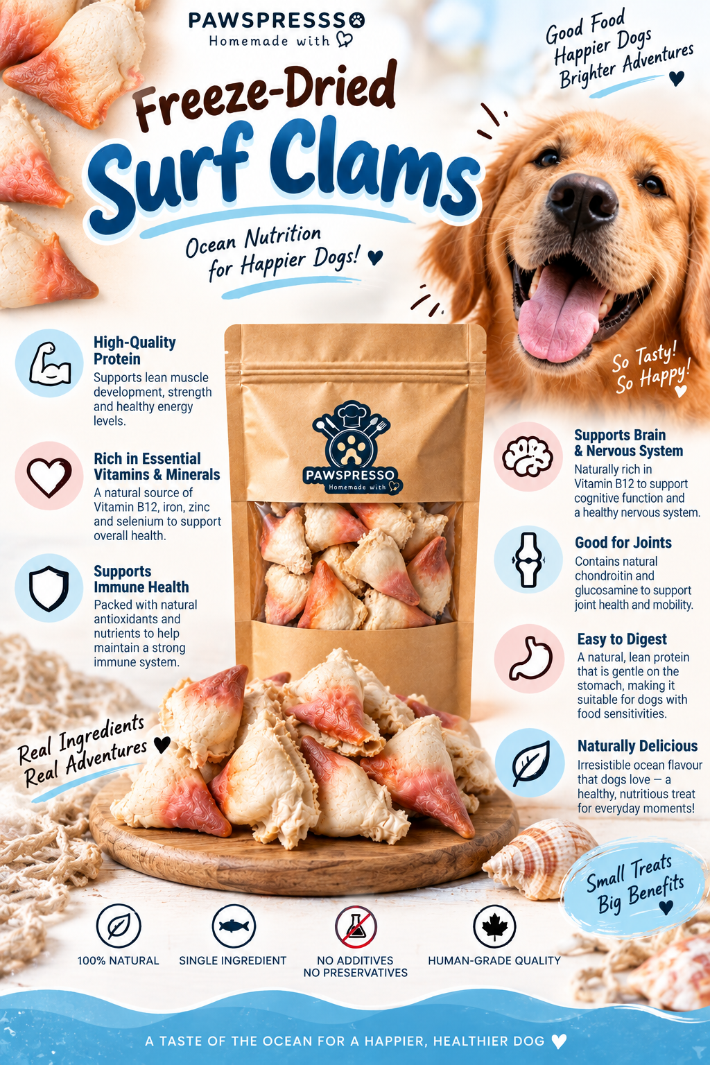 Freeze-dried Surf Clams